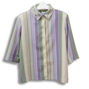 Allison Daley Pastel Striped Shirt Women L